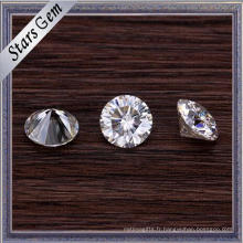 Diamant synthétique blanc brillant de Moissanite de forme ronde 5mm pour des bijoux d&#39;or de mode